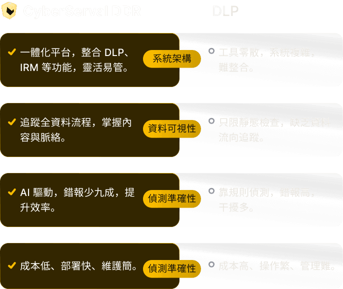 CyberServal DDR vs DLP